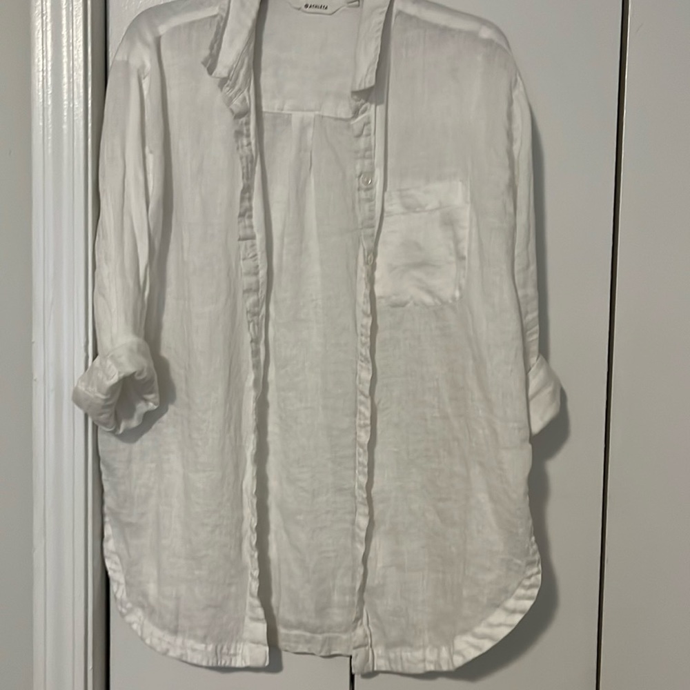 Athleta Linen button blouse
